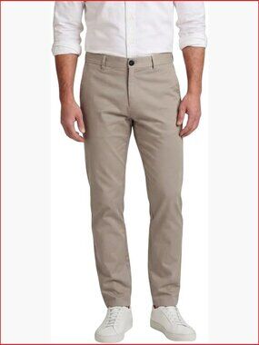 Men's Slim Fit Tapered Chino Pants Cotton Blend Mid Rise
